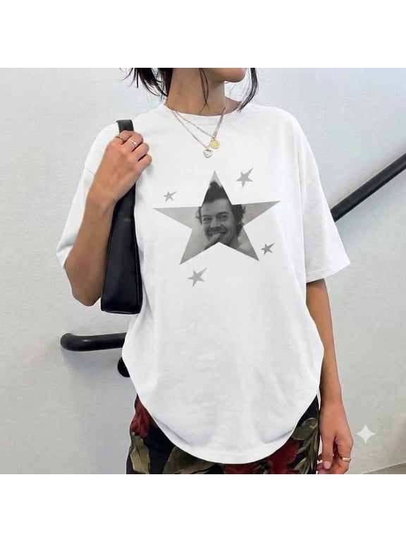 Harry Star Portrait Graphic T-Shirt, Vintage 90s Y2K Concert Fan Merch We Belong Together Tour Outfit