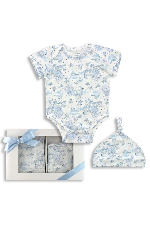 Harry  Violet - 2-Piece Boy's Layette Box Set- Cap  Bodysuit