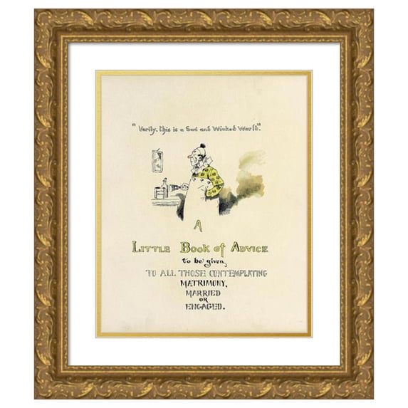 Harry Whitney McVickar 15x18 Gold Ornate Wood Frame and Double Matted Museum Art Print Titled - Matrimonial Advice Pl02 (1891)