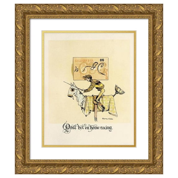 Harry Whitney McVickar 15x18 Gold Ornate Wood Frame and Double Matted Museum Art Print Titled - Matrimonial Advice Pl06 (1891)