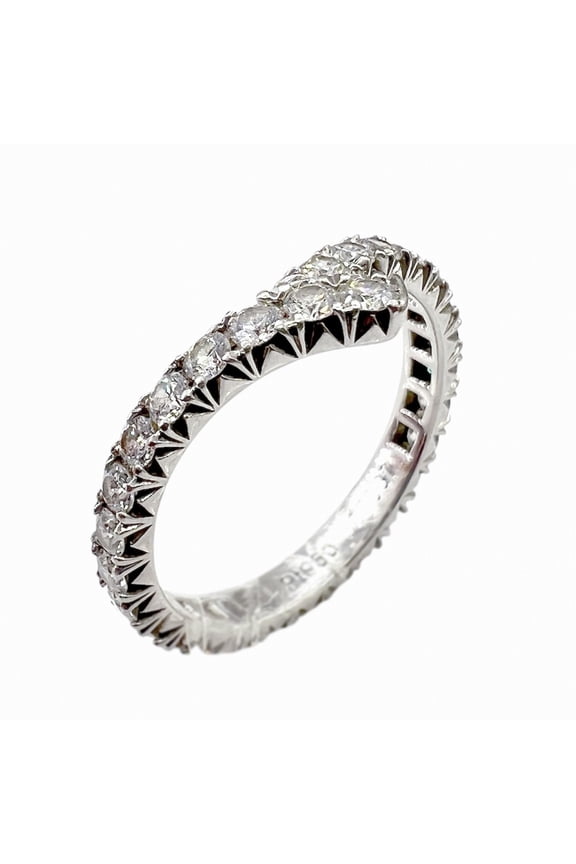 Pre-Owned Harry Winston Ribbon Band Ring with Diamonds, PT950 Gold, Women's