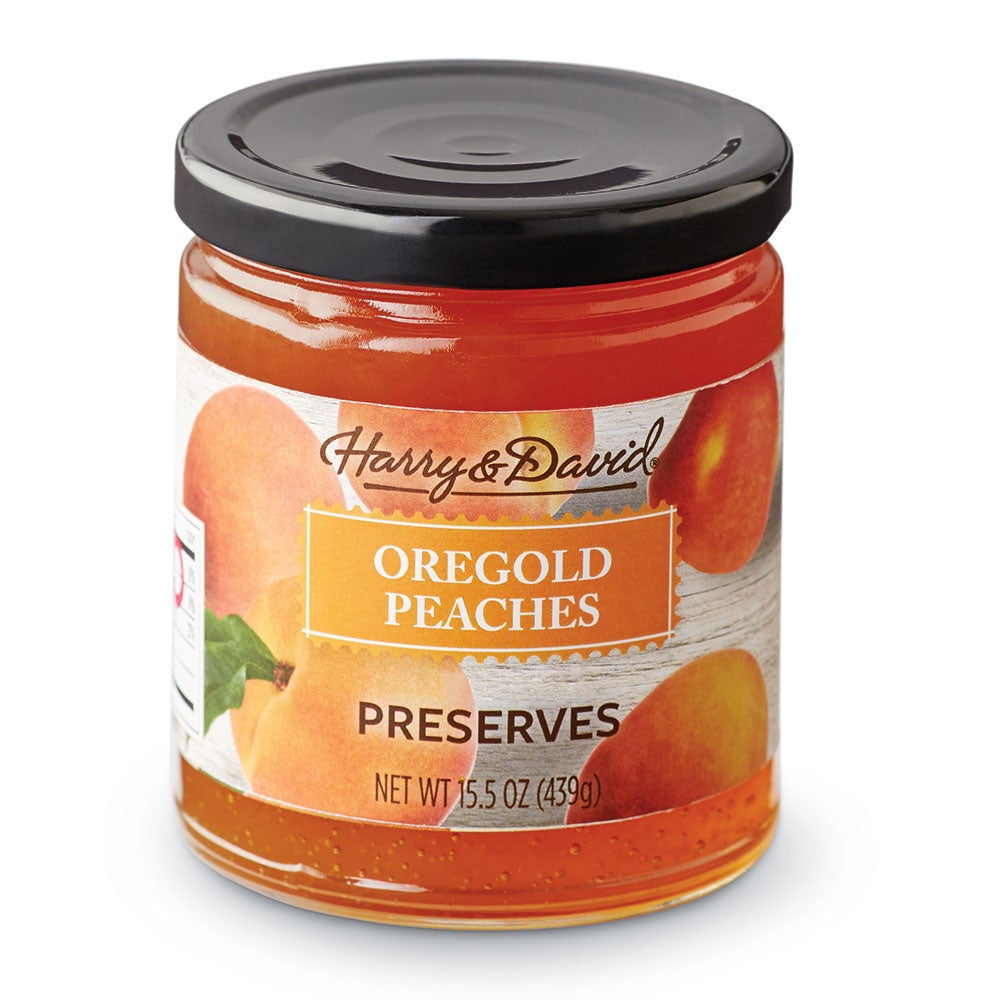 Harry & David Oregold Peach Preserves, Gourmet Peach Spread, Cheese Board, Food Spread For Breakfast, Toast, Crackers, Muffins, All Occasion & Gatherings For Family, Friends, Loved Ones, 11.5Oz