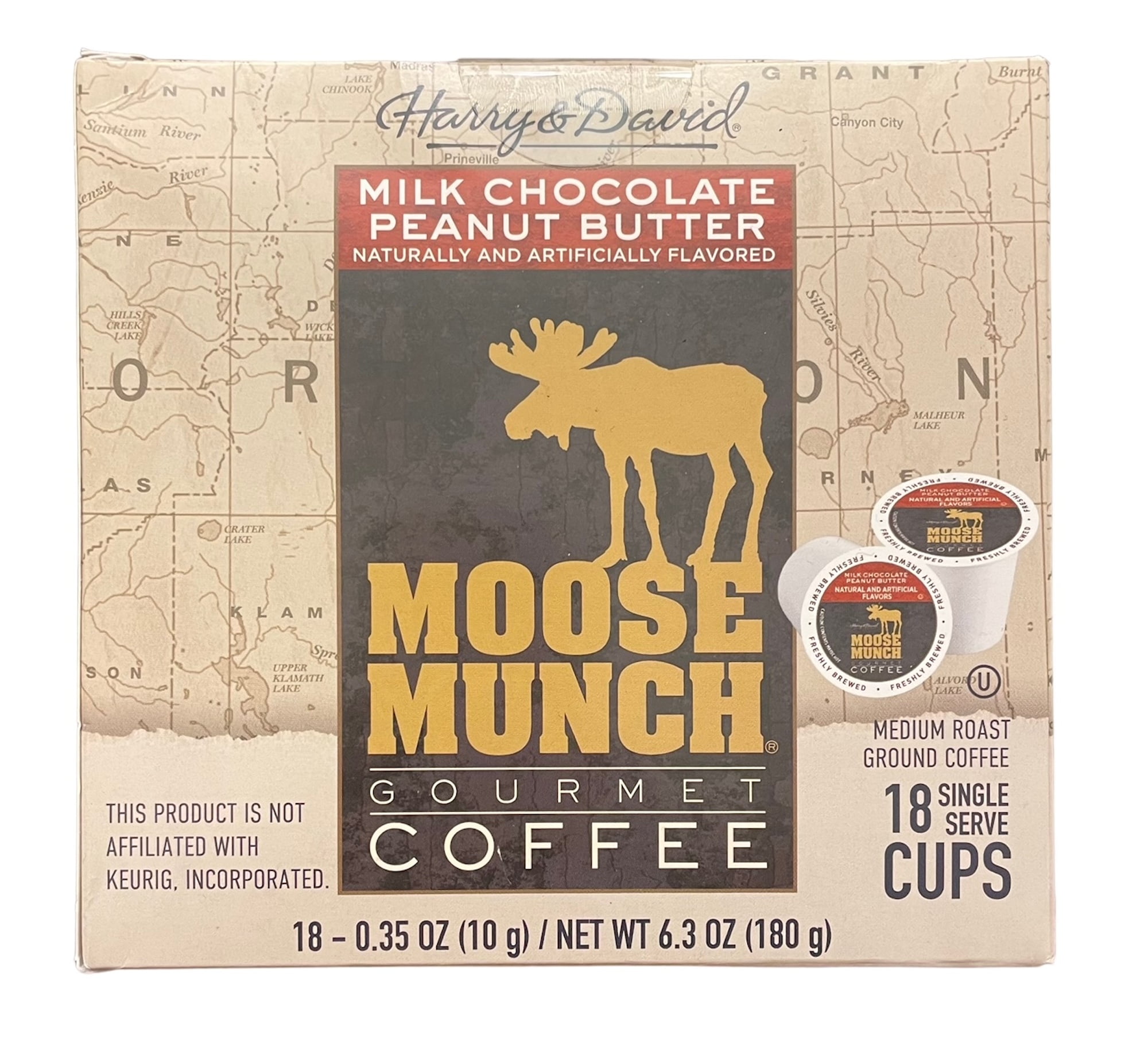 Moose Tube Peanut Butter In A Cup Harry and David K Cups Coffee, Moose Munch Milk Chocolate Peanut Butter