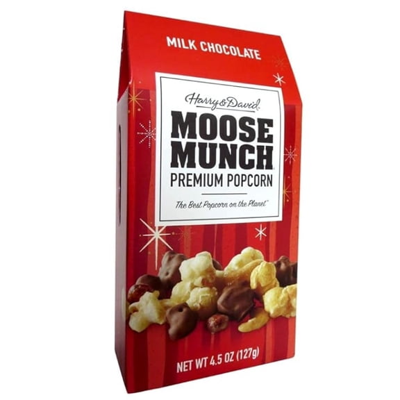 Harry and David Moose Munch Premium Popcorn Holiday Box Milk Chocolate 4.5 oz