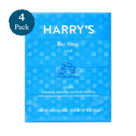 Harry's Cleansing Bar Soap for Men, Stone, 4 oz, 4 Pack