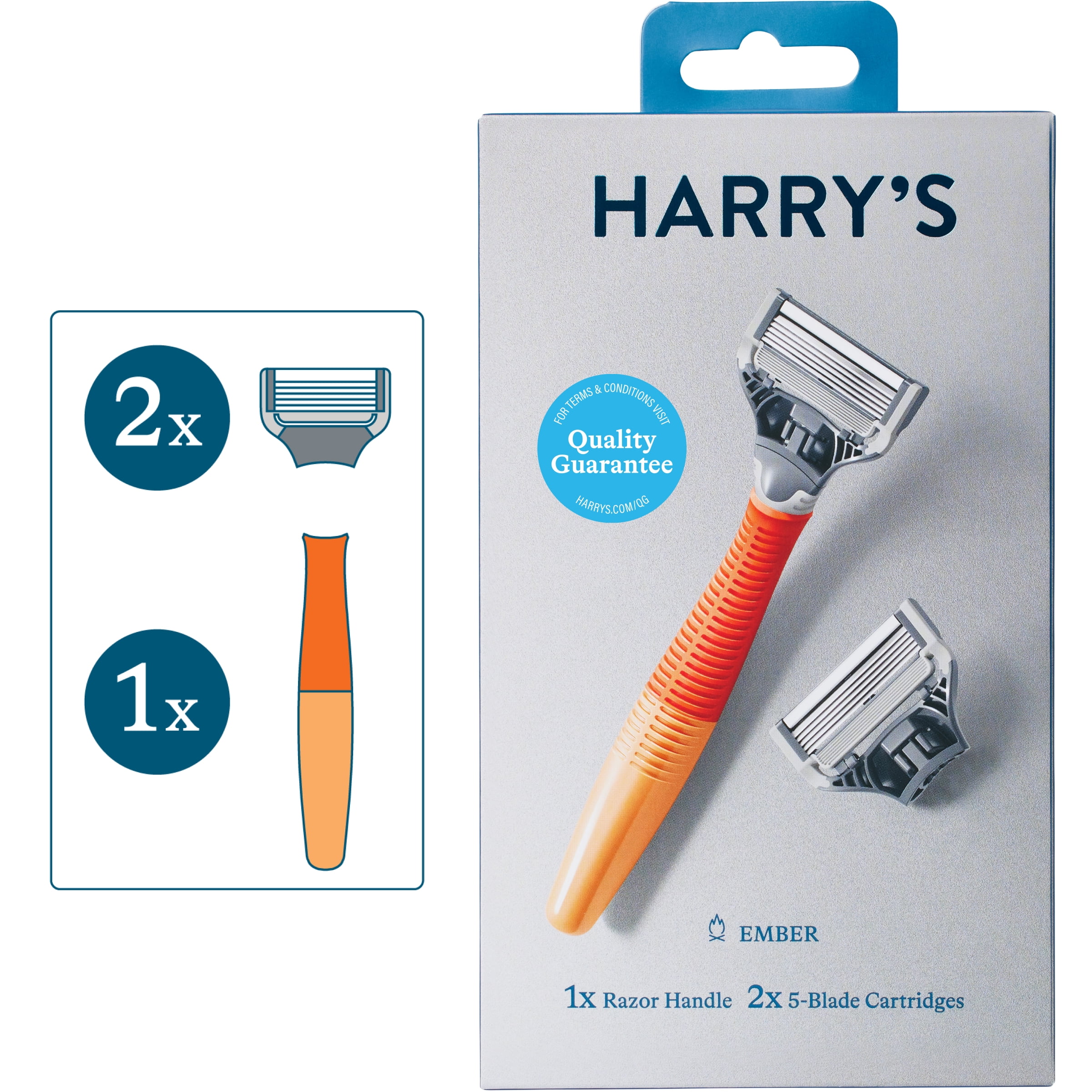 Harry's Men's 5Blade Manual Razor Handle and 2 Razor Blade Refills