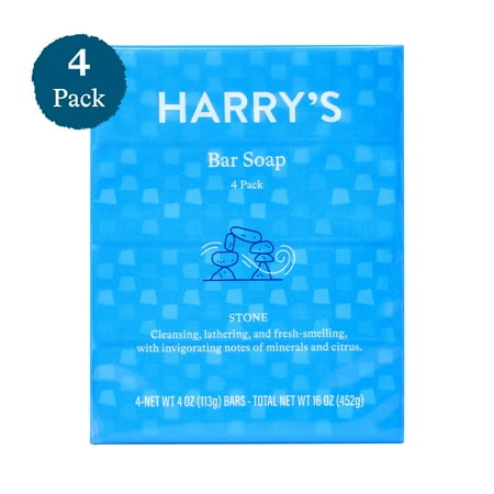 Harry's Cleansing Bar Soap for Men, Stone, 4 oz, 4 Pack
