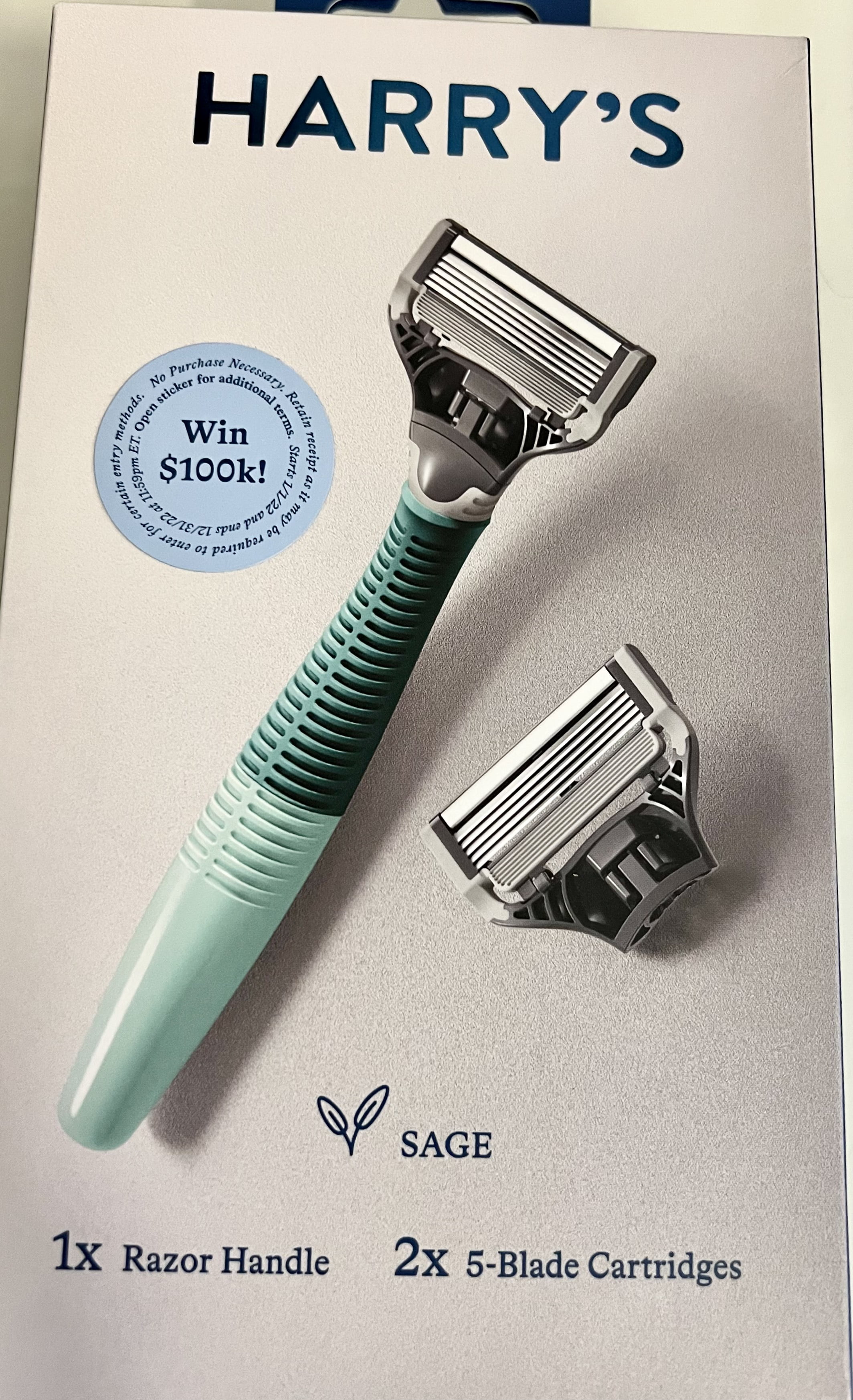 Harry's Men's Ergonomic No Slip Sage Green Razor Blade with 2 Razor ...