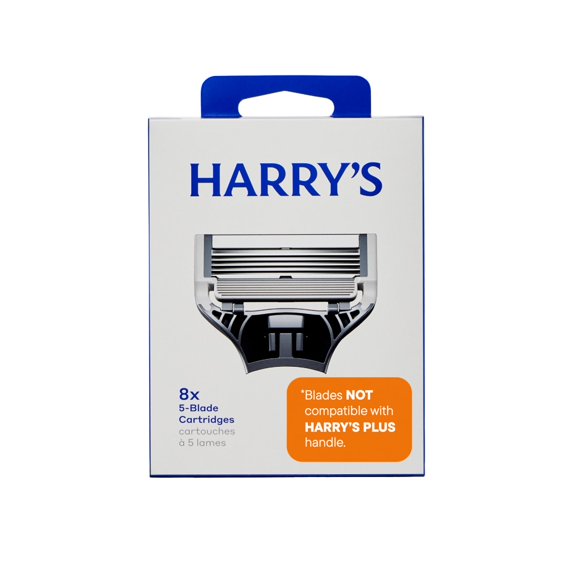 Harry's Men Razor Harry's Men's 5-Blade Razor Refills, 8 Count, Flex Hinge, Precision ...