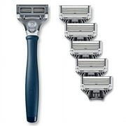 Harrys Mens Razor Set with 6 Razor Blades, Navy Blue By Harrys