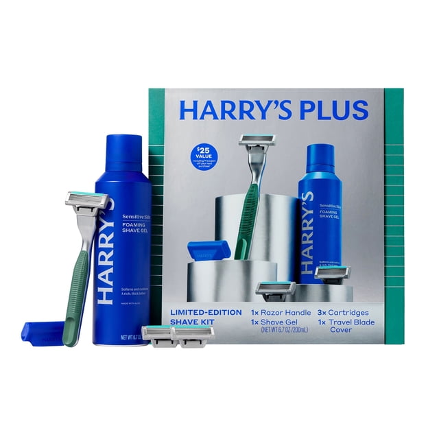 Harry Plus Razor Harry's Plus Holiday Gift Set with Shaving Razor for Men, 3 Blade ...