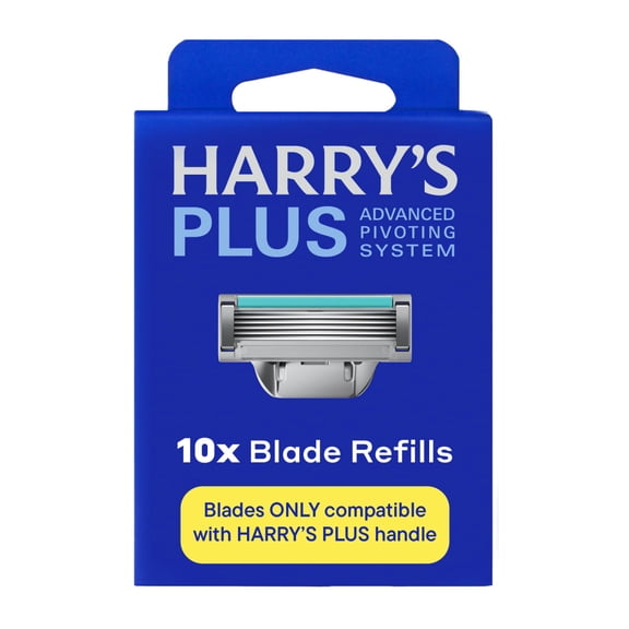 Harry's Plus Men's Razor Blade Refill Cartridges, 10 Count