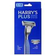 Harry's Plus Shaving Razor for Men with 2 Razor Blade Refill Cartridges, Tide