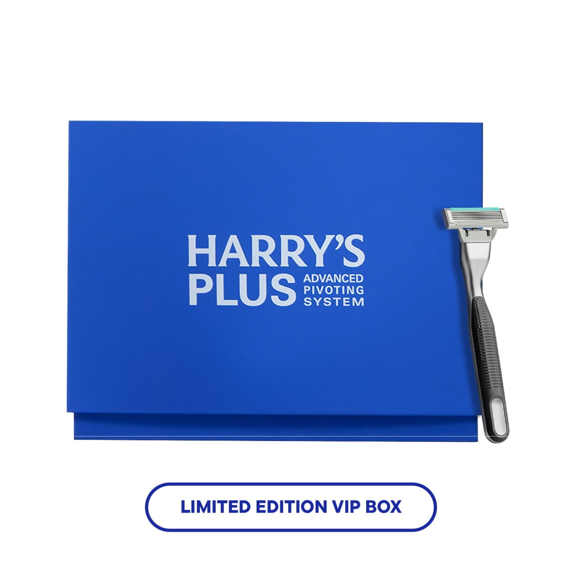 Harry's Plus Limited Edition VIP Razor Gift Set for Men, Handle, 4 Blades, Gel & Stand