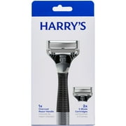 Harry's Original Shaving Razor for Men with 2 Razor Blade Refill Cartridges, Charcoal Gray