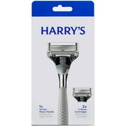 Harry's Shaving Razor for Men with 2 Razor Blade Refill Cartridges, Chrome Edition