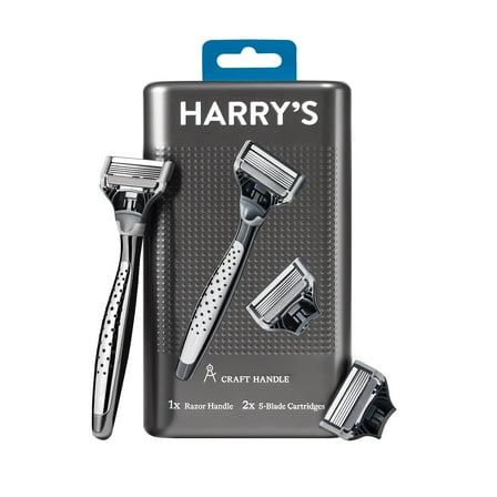 Harry's Shaving Razor for Men with Metallic Craft Handle and 2 Razor Blade Refill Cartridges