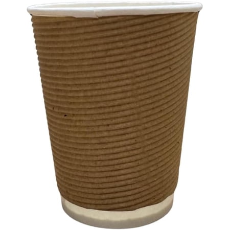 Harshu Rippled Paper Cups - 250 ML, 25 Pack | Disposable Hot Drink Cups for Offices, Events, and Beverage Stations