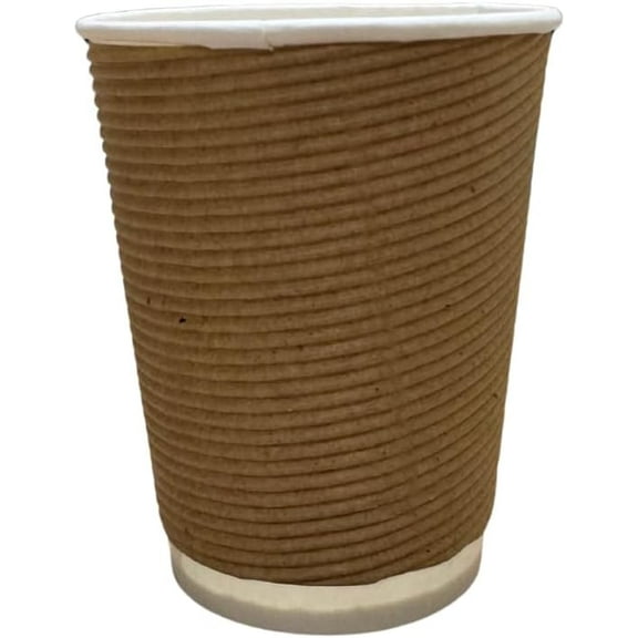 Harshu Rippled Paper Cups - 250 ML, 25 Pack | Disposable Hot Drink Cups for Offices, Events, and Beverage Stations