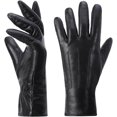 thumbnail image 1 of Harssidanzar Womens Winter Warm Touchscreen Texting Warm Driving Lambskin Leather Gloves,Black,Size XXL, 1 of 1