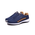 thumbnail image 1 of Harsuny Men's Fashion Sneakers Casual Dress Shoes Non Slip Low Top Lace Up Leather Walking Shoes Blue US 7.5 1 Pair, 1 of 5
