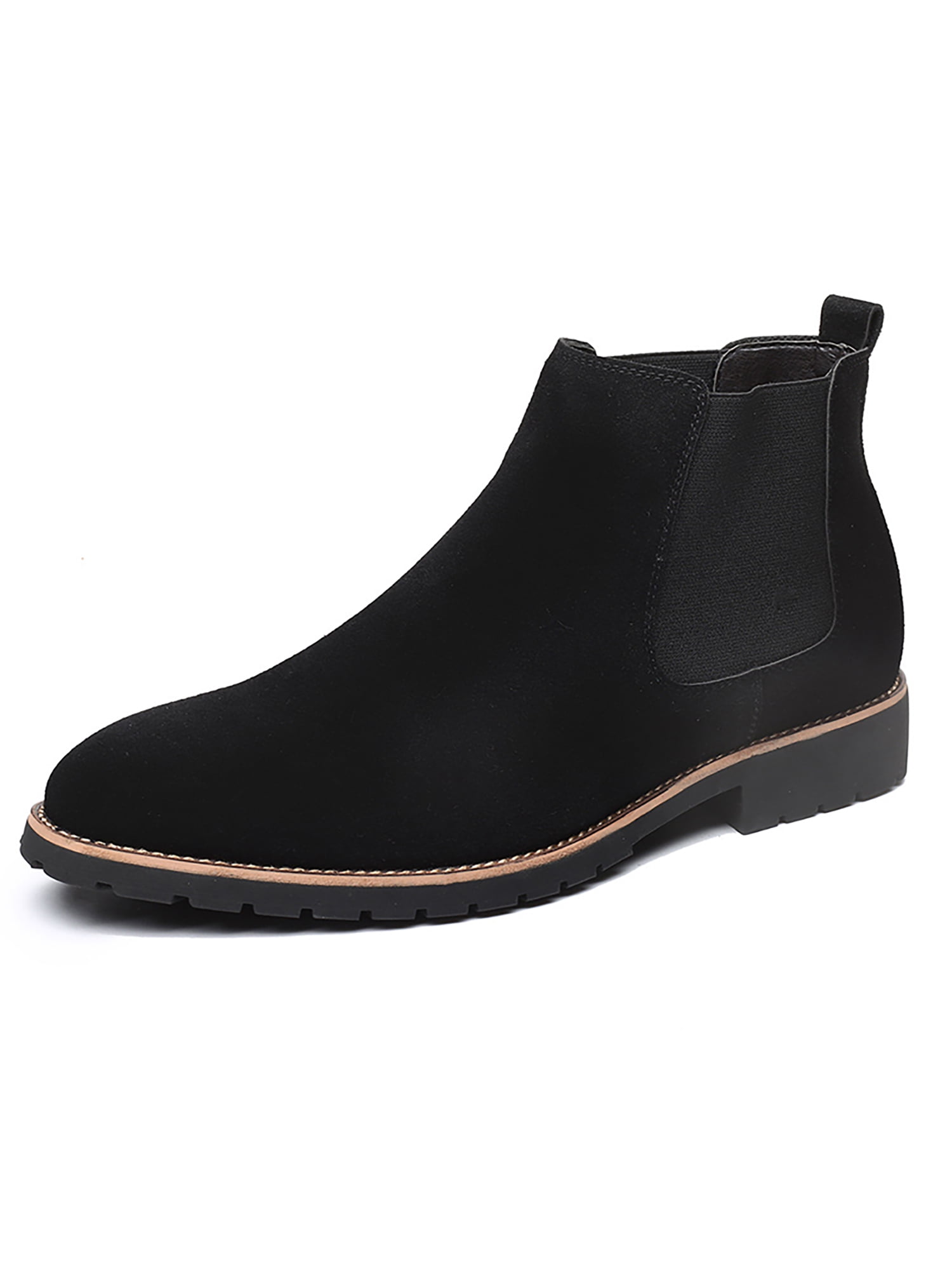 Mens winter top dress boots black