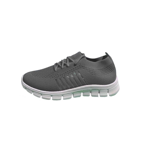 Harsuny WOMENS LADIES KNIT TRAINERS LACE UP SPORT SNEAKERS GYM RUNNING SHOES SIZE 4.5-11