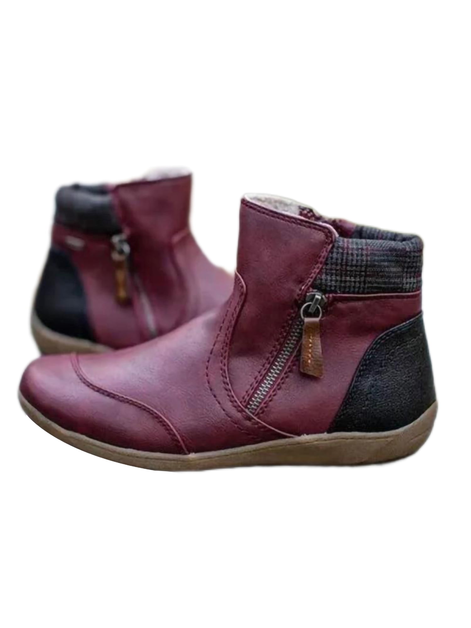 Harsuny Women Winter Boots Comfort Vintage Booties Plush Lined
