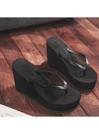 2018 Womens Anti Slip Flip Flops With Thick Bottomed Heel