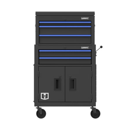 hart 24-inch steel tool chest combo with built-in power strip, 400 lb capacity