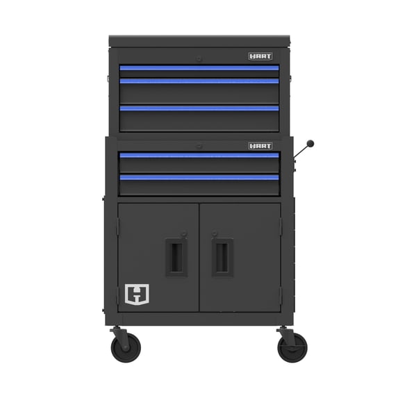 Hart 24-inch Steel Tool Chest Combo with Built-In Power Strip, 400 lb Capacity