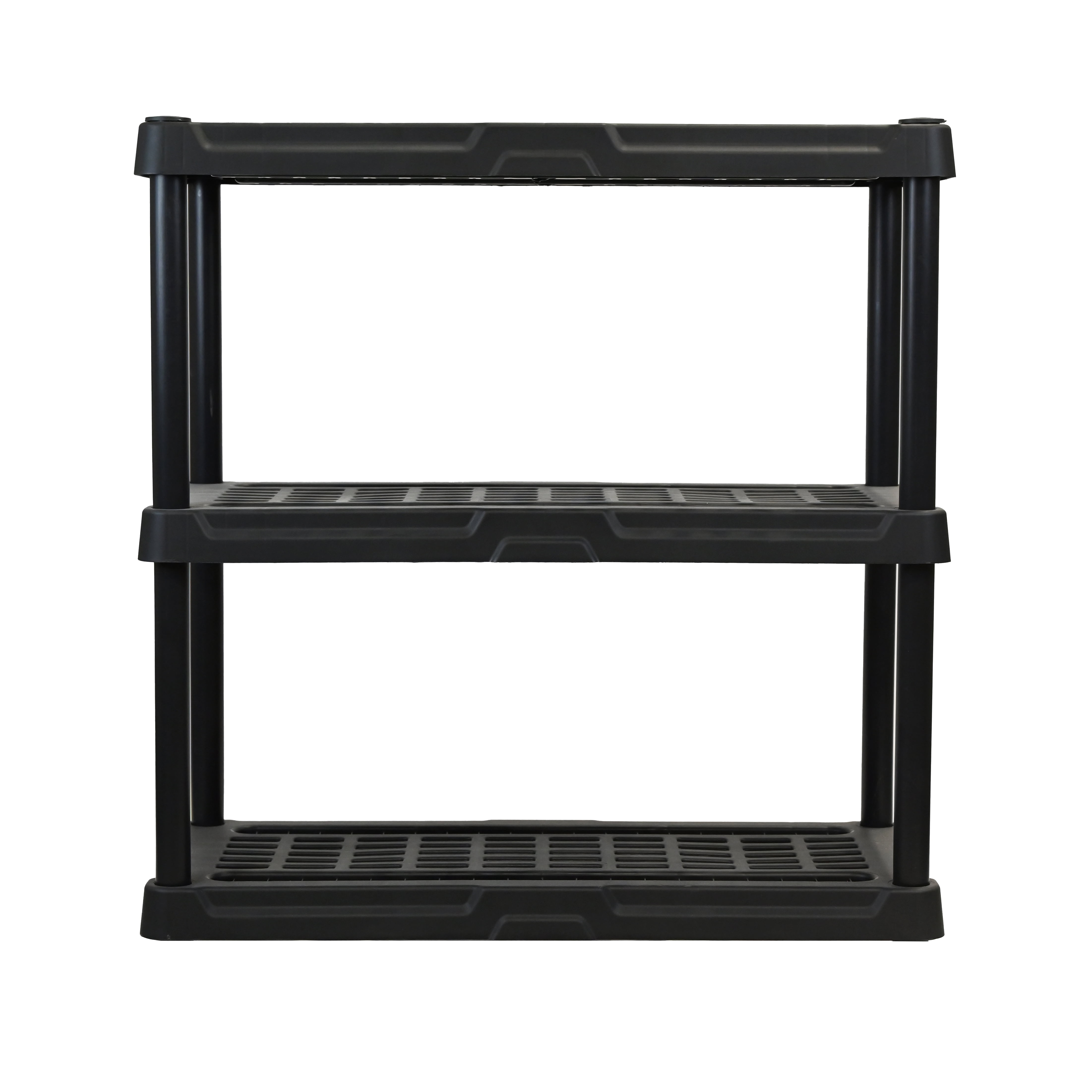 Hart Black Plastic 3-Tier Shelf 36" W x 18" D x 36" H, Up to 450 lb Total Capacity