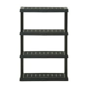 Hart Black Plastic 4-Tier Shelf 36" W x 18" D x 53" H, Up to 600 lb Total Capacity