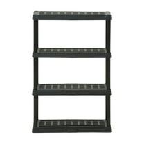 Hart Black Plastic 4-Tier Shelf 36" W x 18" D x 53" H, Up to 600 lb Total Capacity