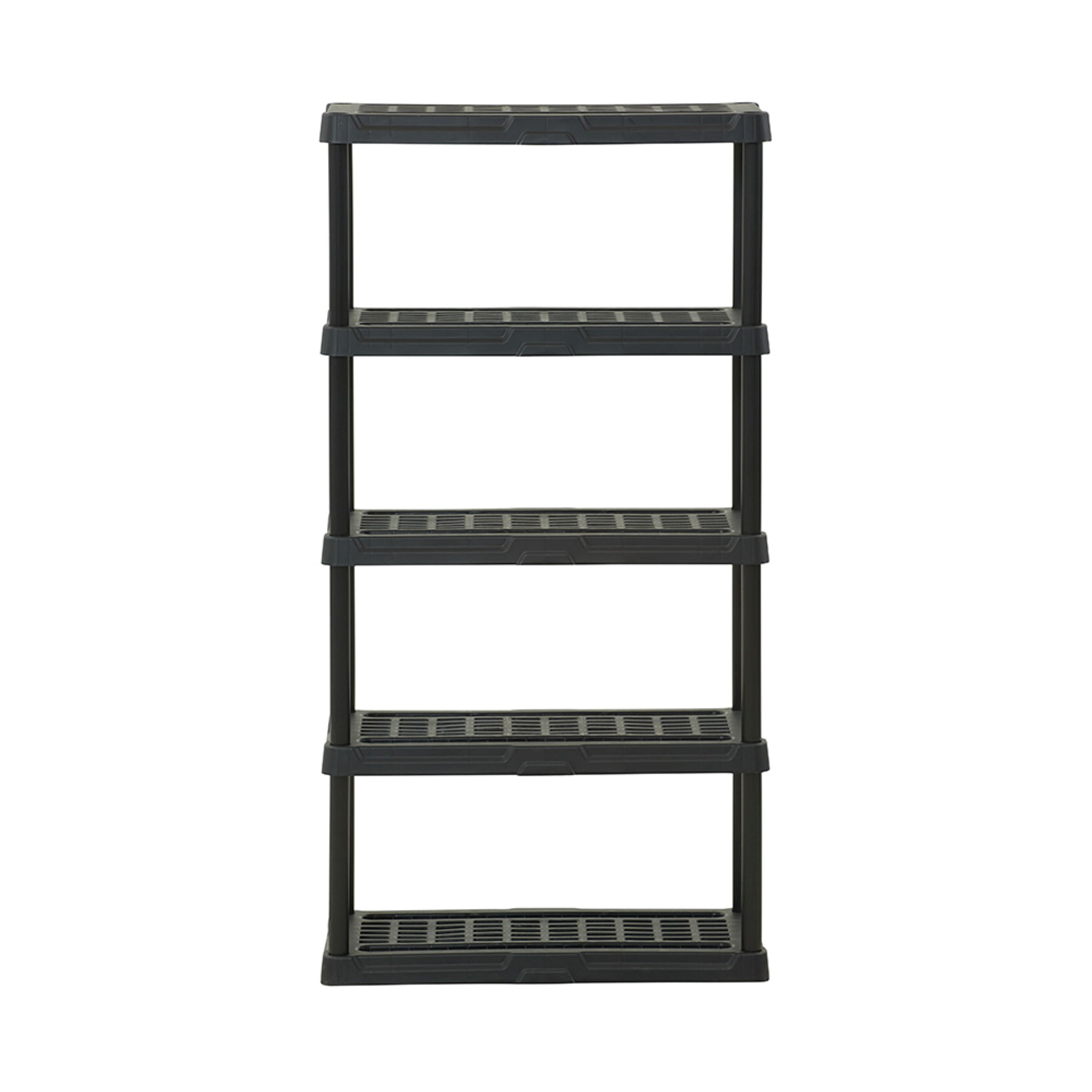 Hart Black Plastic 5-Tier Ventilated Storage Shelf