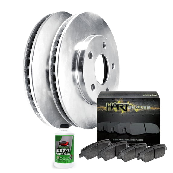 Hart Brakes Front Brakes and Rotors Kit |Front Brake Pads| Brake Rotors and Pads| Ceramic Brake Pads and Rotors - RBB1.72013.02