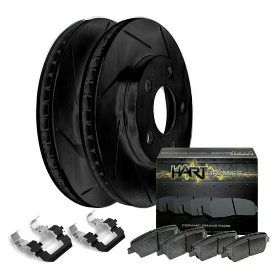 Hart Brakes Front Brakes and Rotors Kit |Front Brake Pads| Brake Rotors and Pads| Ceramic Brake Pads and Rotors |fits 2002-2006 Toyota Camry