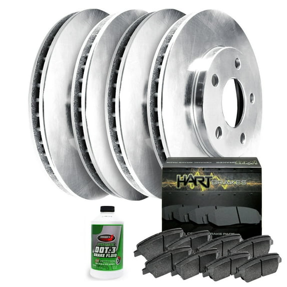 Hart Brakes Front Rear Brakes and Rotors Kit |Front Rear Brake Pads| Brake Rotors and Pads| Ceramic Brake Pads and Rotors - RBBC.76181.02