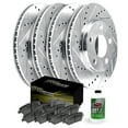 thumbnail image 1 of Hart Brakes Front Rear Brakes and Rotors Kit |Front Rear Brake Pads| Brake Rotors and Pads| Ceramic Brake Pads and Rotors |fits 2002-2004 Acura RL, 1 of 7