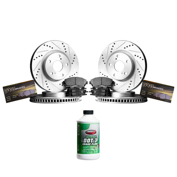Hart Brakes Front Rear Brakes and Rotors Kit |Front Rear Brake Pads| Brake Rotors and Pads| Semi Metallic Brake Pads and Rotors - PHCC.54311.03