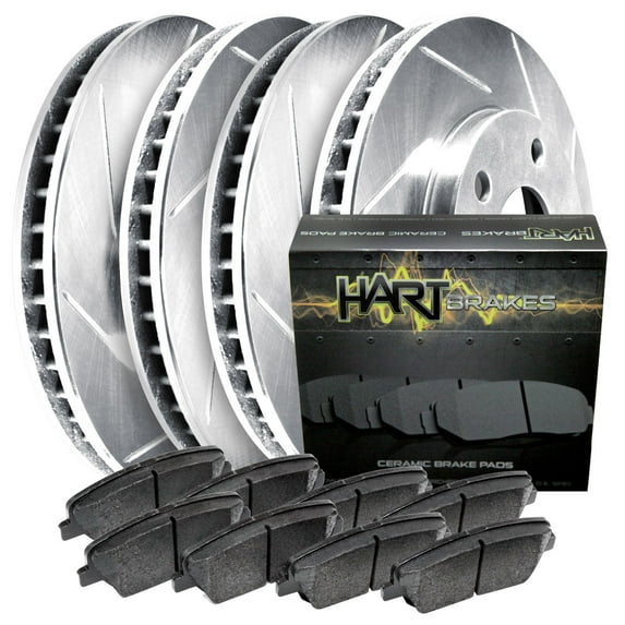 Hart Brakes Front Rear Brakes and Rotors Kit |Front Rear Brake Pads| Brake Rotors and Pads| Ceramic Brake Pads and Rotors |fits 1993-1997 INFINITI J30