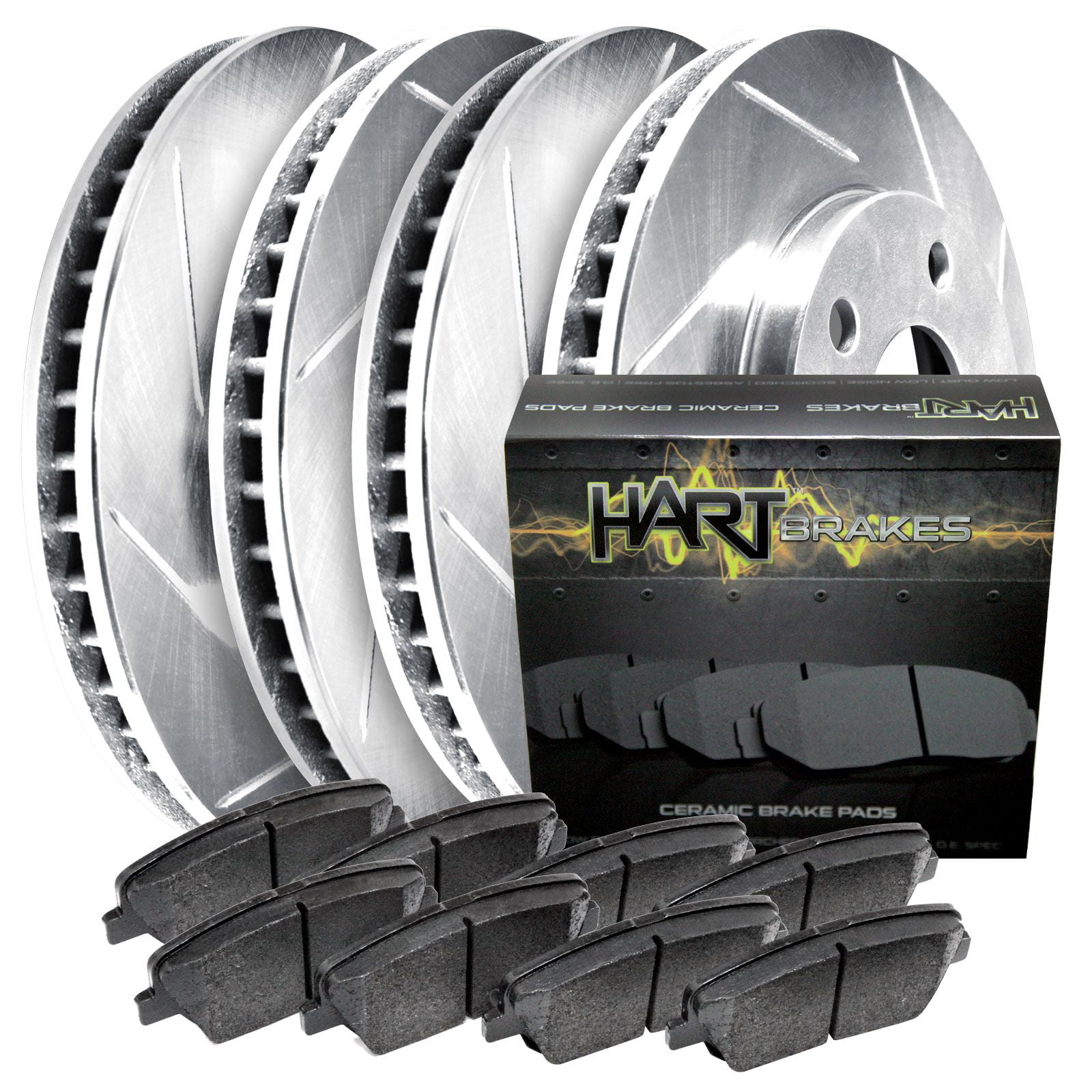 Hart Brakes Brems-Set Vorne & Hinten – Keramik-Beläge + Gebohrte Rotoren Für BMW 5er & 6er
