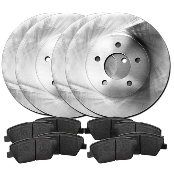 Hart Brakes Front Rear Brakes and Rotors Kit |Front Rear Brake Pads| Brake Rotors and Pads| Semi Metallic Brake Pads and Rotors |fits 1996-2000 BMW 528i, 2001-2003 BMW 525i