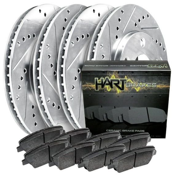 Hart Brakes Front Rear Brakes and Rotors Kit |Front Rear Brake Pads| Brake Rotors and Pads| Semi Metallic Brake Pads and Rotors |fits 2003-2004 Ford F-350 Super Duty