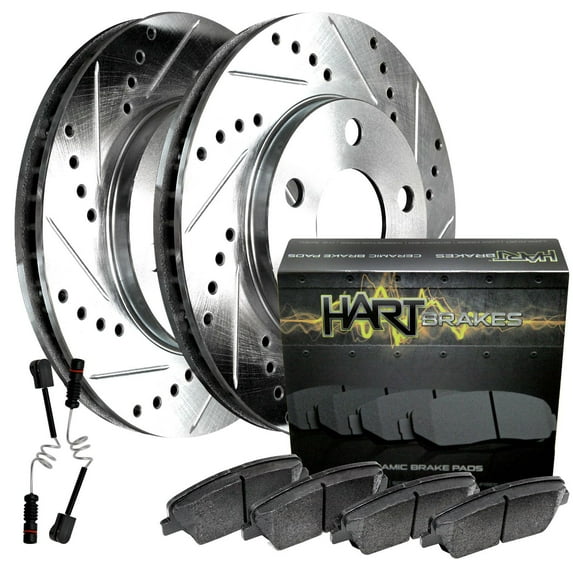 Hart Brakes Front Brakes and Rotors Kit |Front Brake Pads| Brake Rotors and Pads| Ceramic Brake Pads and Rotors |fits 1984-1986 Mercedes-Benz 190E, 1984-1989 Mercedes-Benz 190D