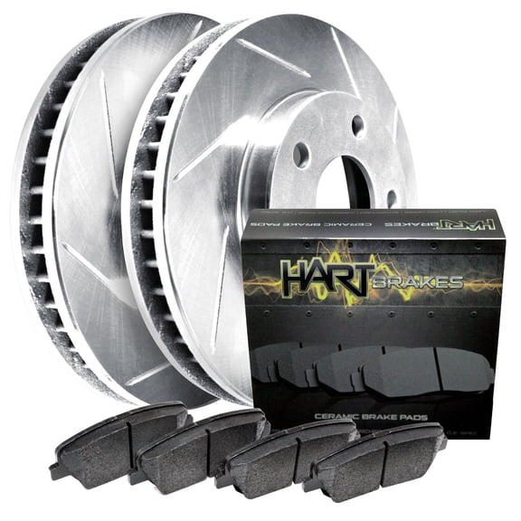 Hart Brakes Front Brakes and Rotors Kit |Front Brake Pads| Brake Rotors and Pads| Ceramic Brake Pads and Rotors |fits 2005-2018 Audi A3; Volkswagen Bora, Caddy, Golf, Jetta, Rabbit