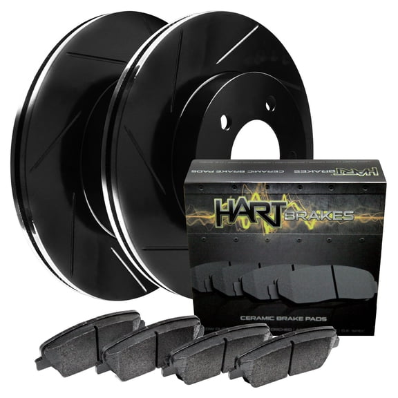 Hart Brakes Front Brakes and Rotors Kit |Front Brake Pads| Brake Rotors and Pads| Ceramic Brake Pads and Rotors |fits 2006-2013 Ford Fusion; Lincoln MKZ, Zephyr; Mazda 6; Mercury Milan