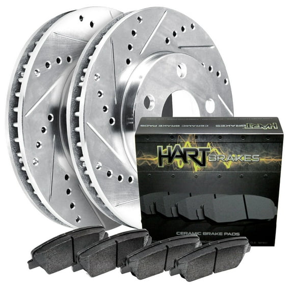 Hart Brakes Front Brakes and Rotors Kit |Front Brake Pads| Brake Rotors and Pads| Ceramic Brake Pads and Rotors |fits 2009-2012 Chevrolet Colorado, 2009-2012 GMC Canyon
