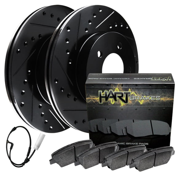 Hart Brakes Rear Brakes and Rotors Kit |Rear Brake Pads| Brake Rotors and Pads| Ceramic Brake Pads and Rotors |fits 1987-1989 Porsche 944