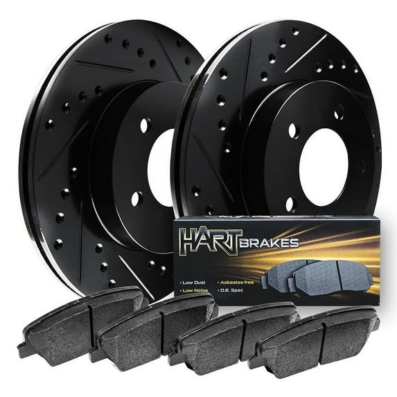 Hart Brakes Rear Brakes and Rotors Kit |Rear Brake Pads| Brake Rotors and Pads| Ceramic Brake Pads and Rotors |fits 2001-2006 BMW M3